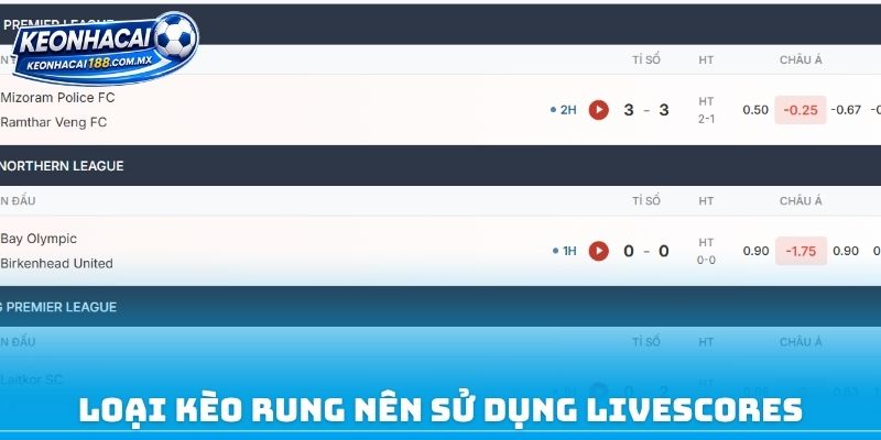 Loại kèo rung nên sử dụng Livescores